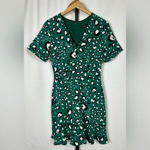 Adelyn Rae Leopard Print Short Sleeve Dress- Size XS